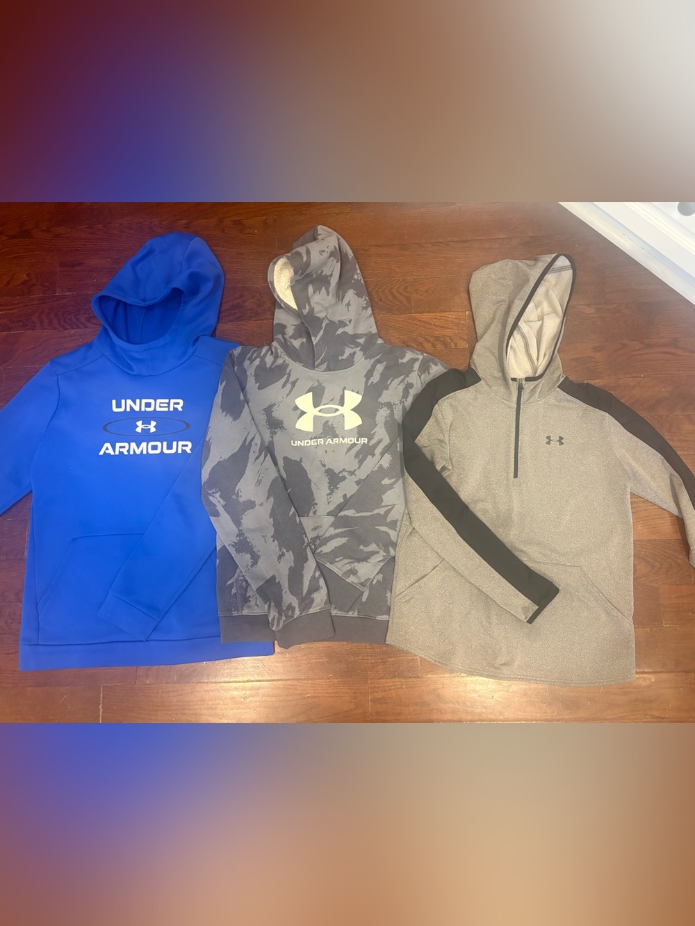 (3) Boys Y XL Under Armour hoodies, very good condition
